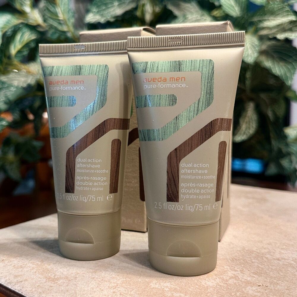 Aveda Men Pure-Formance Dual-Action Aftershave 2.5 oz Moisturizer Sooth Lot of 2